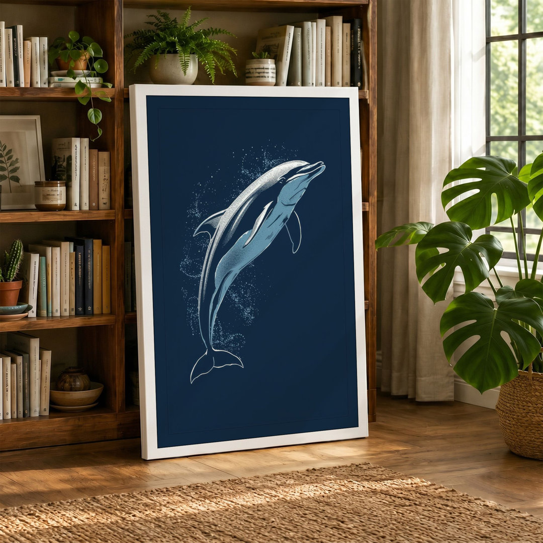 Leaping Dolphin Coastal - Wrapped Canvas