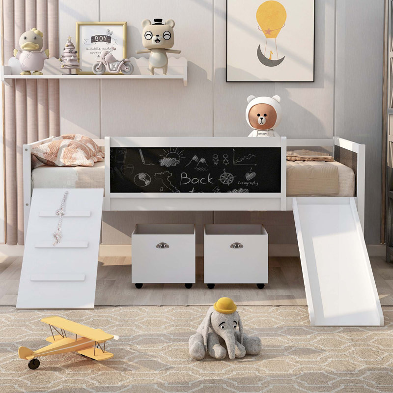 Lit plateforme avec rangement Livvi, Blanc