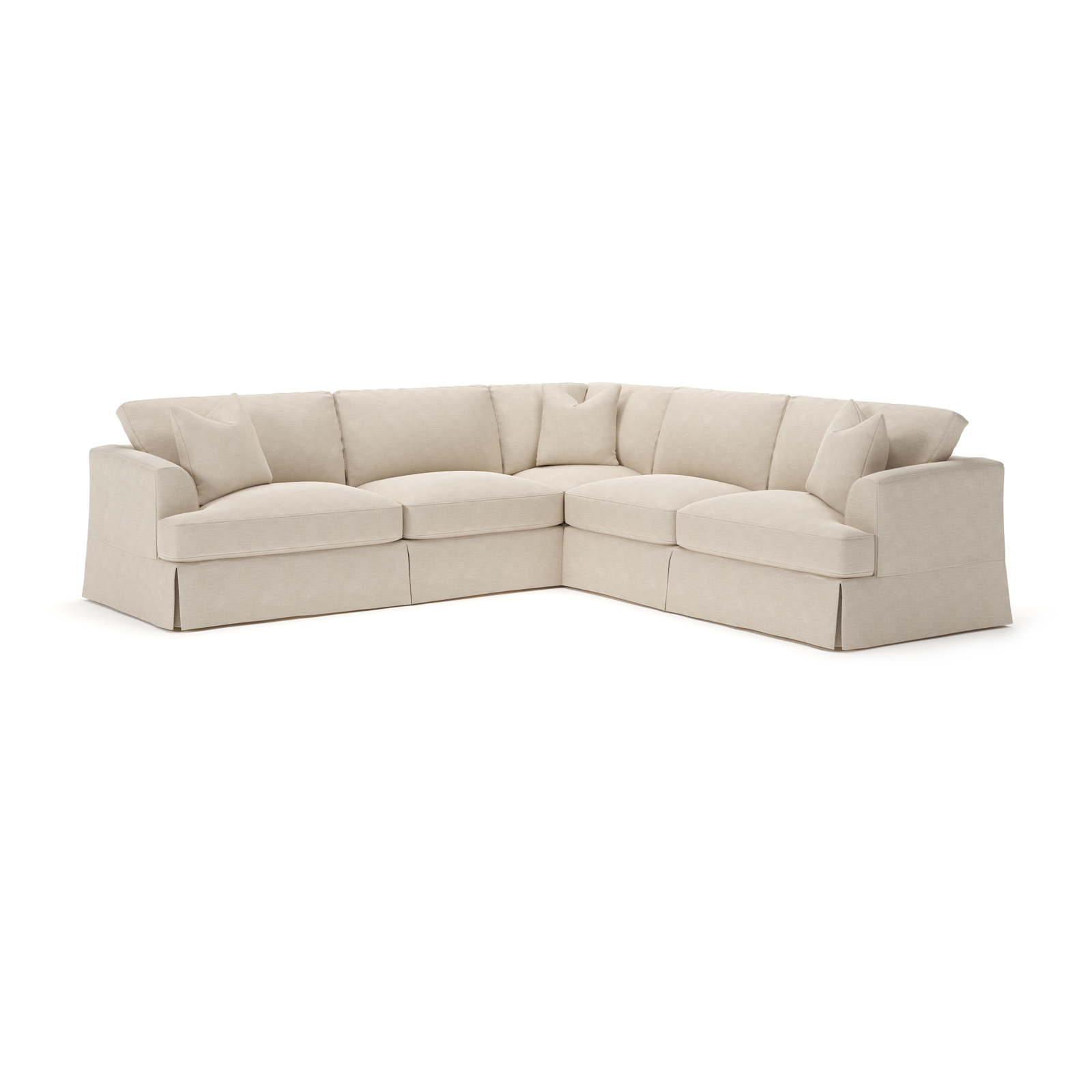 Lucia Sectional, Conversation Ivory Basketweave, Right Hand Facing