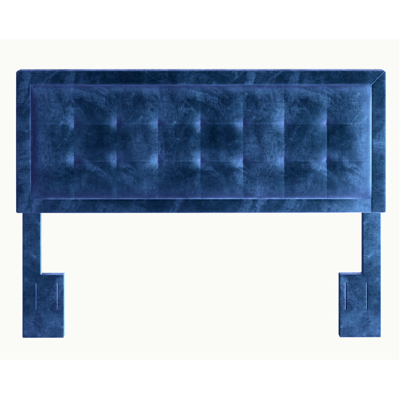 Upholstered Velvet Panel Headboard, Queen, Gray