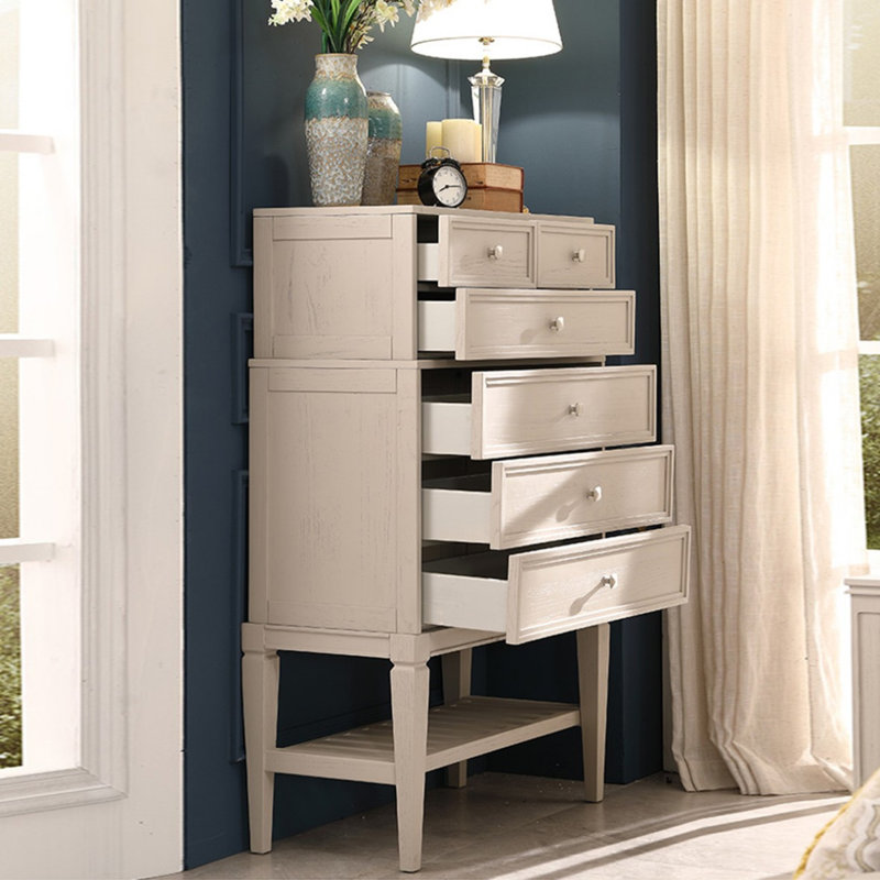 Armoire d'appoint en bois massif gris clair