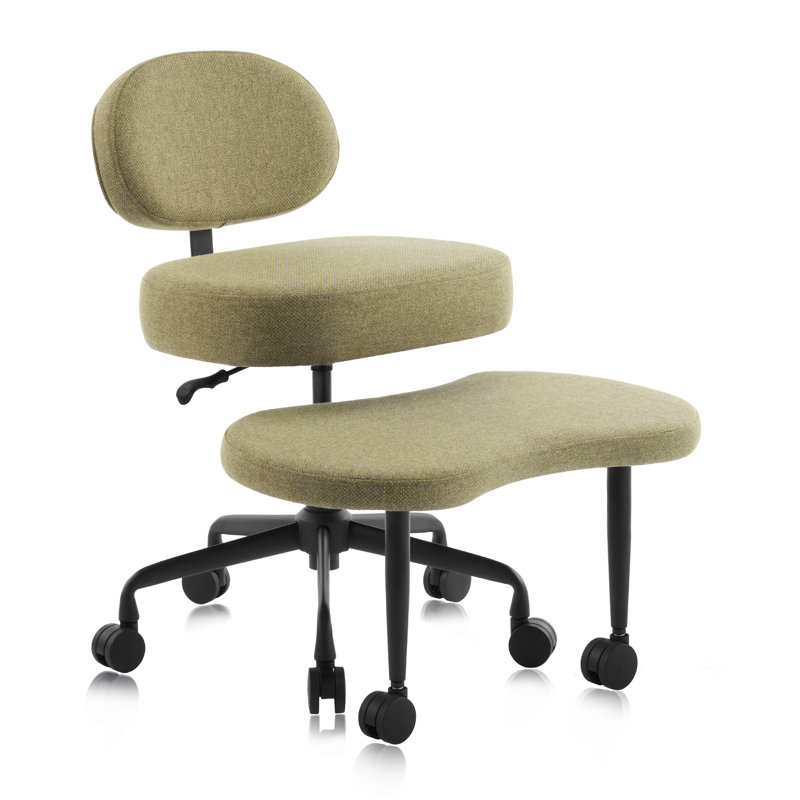  Ergonomic Cross-Legged Meditation Office Chair – Wide Criss Cross Kneeling Chair with Wheels, Adjustable Lumbar Support, Ideal for Yoga, Study & ADHD – Makani 601 (Standard, Olive)