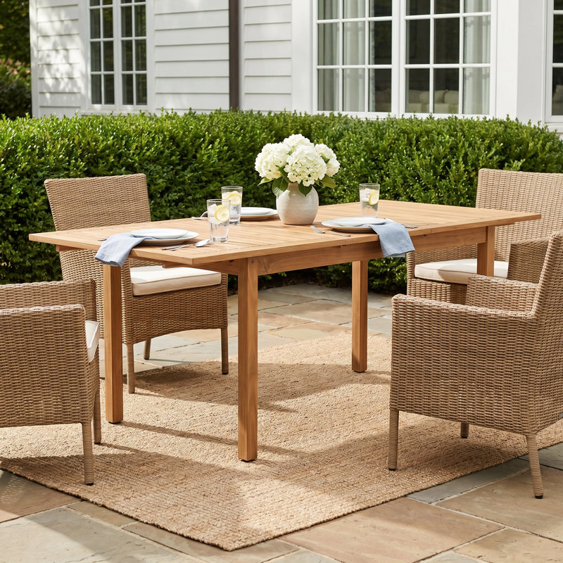 Bennett Rectangular Extendable 59.1'' L x 35.4'' W Outdoor Dining Table