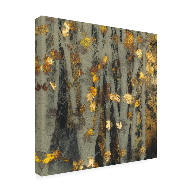 Feuille d'or par Nel Talen - reproduction sur toile tendue, H 35 po x l 35 po x P 2 po