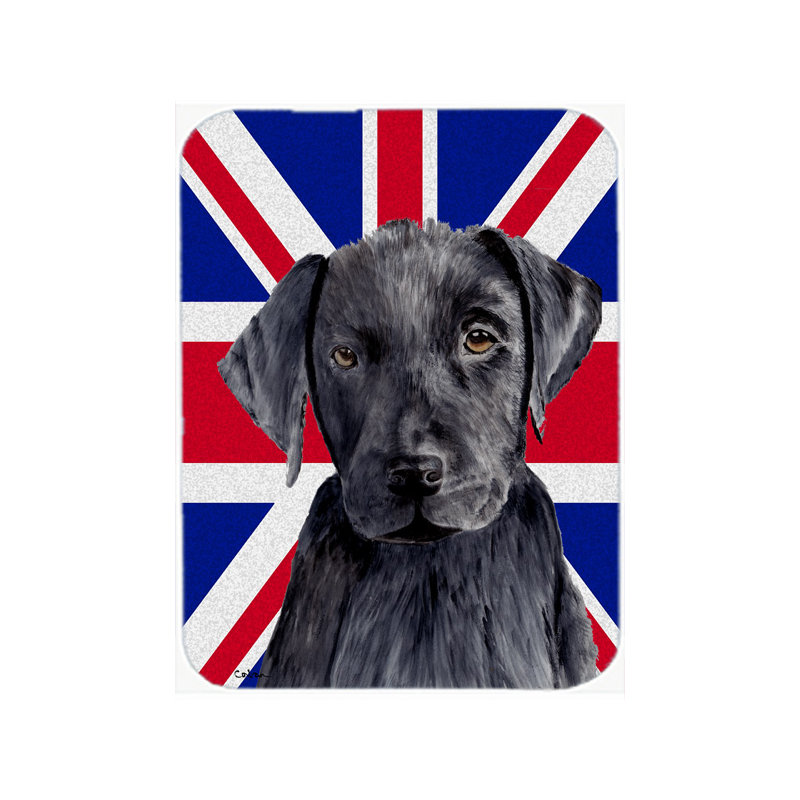 Caroline's Treasures Union Jack Labrador with English British Flag Glass Cutting Board