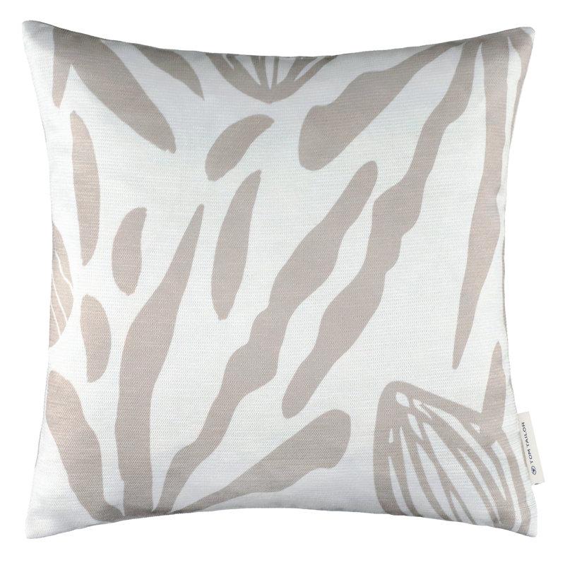 Floral Square Cushion Cover, Beige