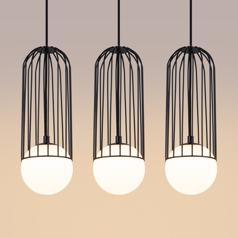 Bonine 3 - Light Stainless Steel Pendant, Black