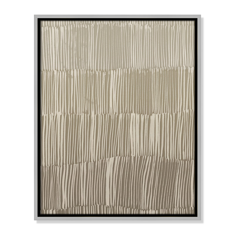 Linear Calm II Print par , H 21,5 po x l 17,5 po, Flottant argenté