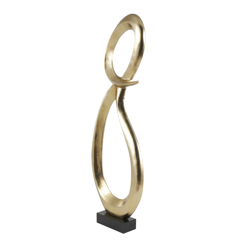 Refrenshire Aluminum Tall Looped Floor Abstract Sculpture, Gold