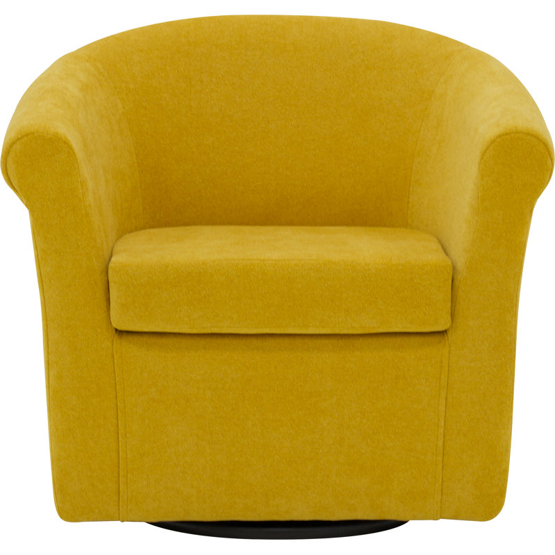 Anstett Upholstered Swivel Barrel Chair, Chloe Marigold