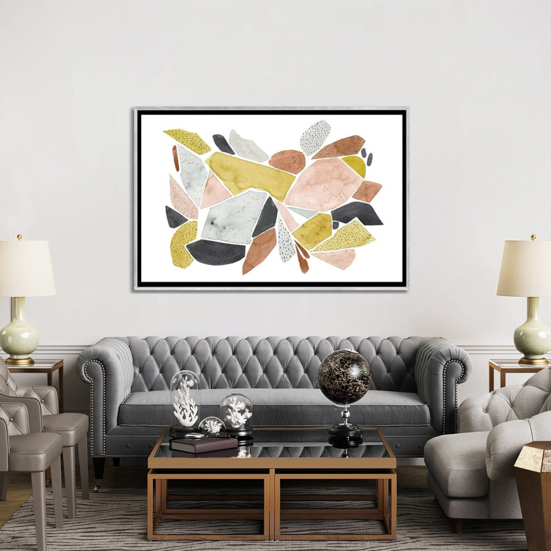 "Toscane Terazzo II" par Grace Popp-impression d’art graphique, Pas de tapis, H 40 po x l 60 po x 1,5 po