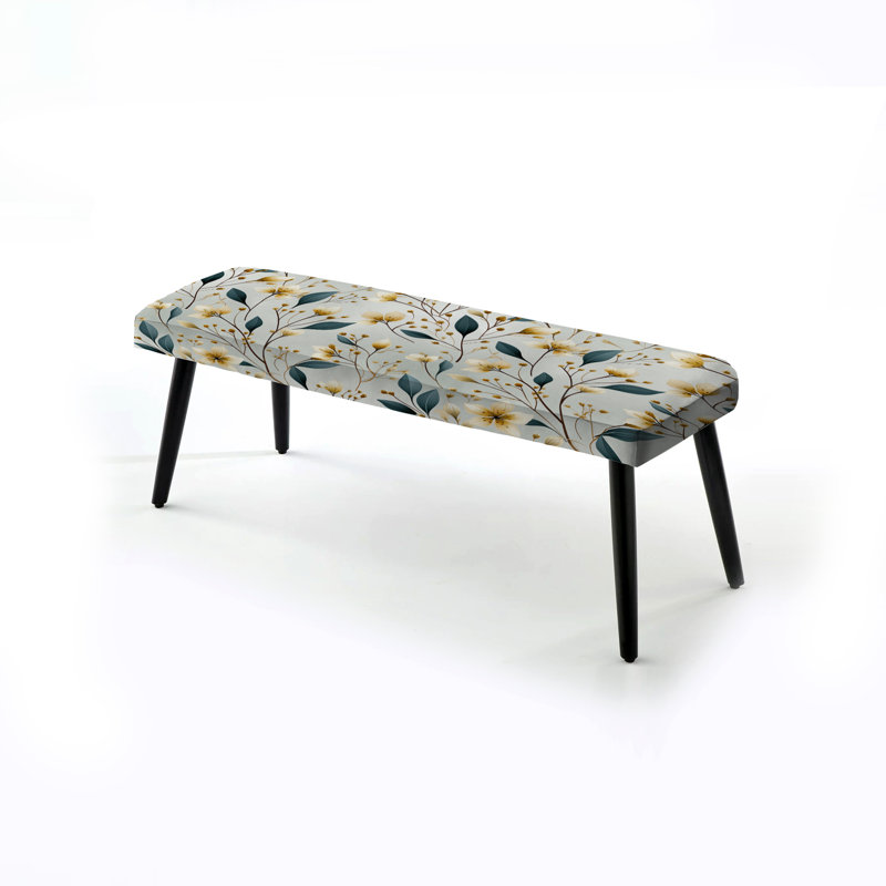 Banc rembourré noir Subtle Whispers V - Floral