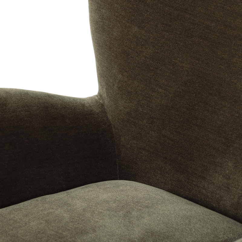 Amelie Chair-Beige Shearling, Monte Olive Performance Velvet