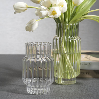 Mimo Clear Nyquan Glass Vases, Set of 2