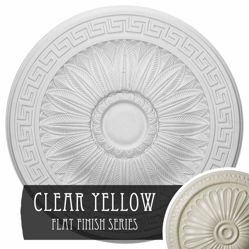 Médaillon de plafond Endurathane Randee, DE 20 po x P 1 3/8 po (convient aux auvents jusqu'à 3 7/8 po), fini jaune clair peint à la main