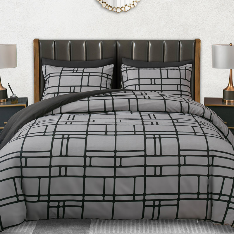 Premium Duvet Cover Set Double Brushed Microfiber Reversible With Zipper Closure & Corner Ties