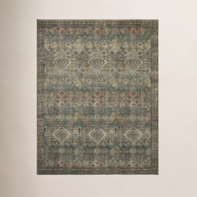 Magnolia Home By Joanna Gaines X Loloi Sinclair Machine Washable Turquoise / Multi Area Rug
