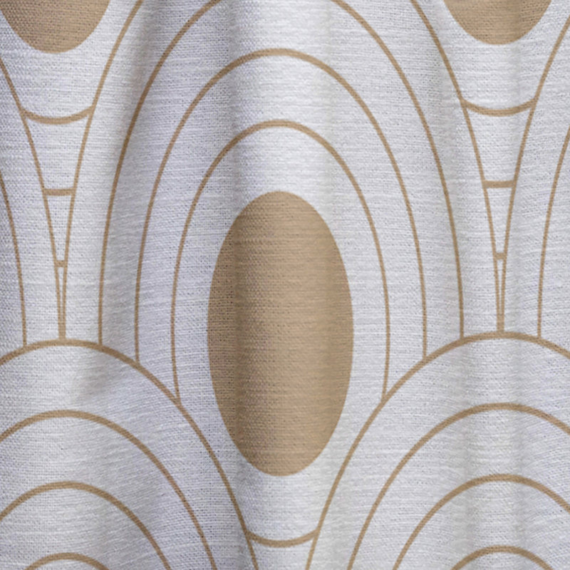 Circular Retro Design - Mid-Century Curtain - Velvet Room darkening - 1 panel, 52" W x 84" L