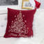 Coussin décoratif de Noël rouge 50 x 50 cm en velours brodé « Joyeuses Fêtes » avec détails dorés (lot de 2)