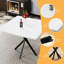 Table carrée blanche moderne pour la salle à manger, 38,6 po, pieds en fer, table de cuisine facile à nettoyer et à assembler, et fer à repasser, assembler, peu encombrante-1191233883