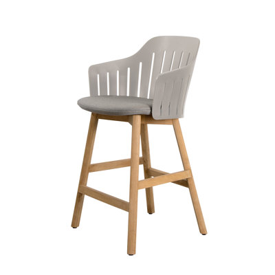 Choice Chair Outdoor and Counter Four Teak Legs Base with Taupe Upholstery Cane-line Natté Seat Cover