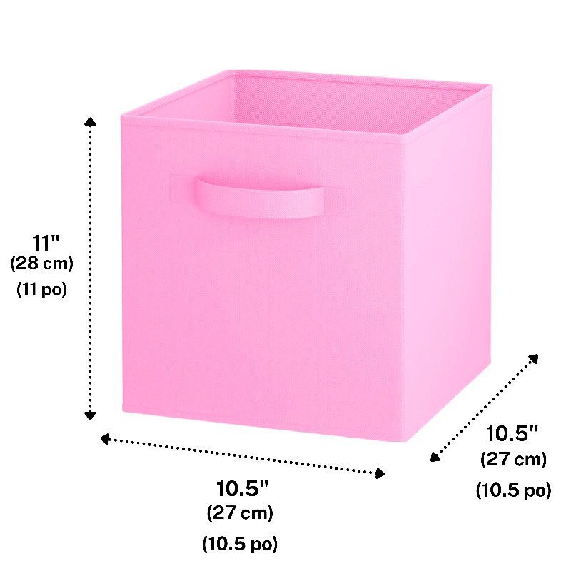 Cube ou bac en tissu pliable, Rose
