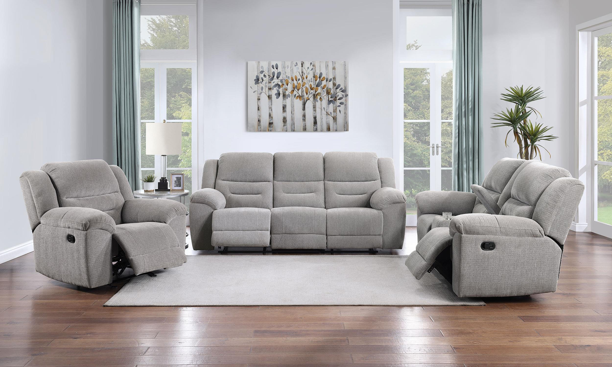 Latitude Run® 3-Piece Chenille Upholstered Sofa Set Grey | Wayfair