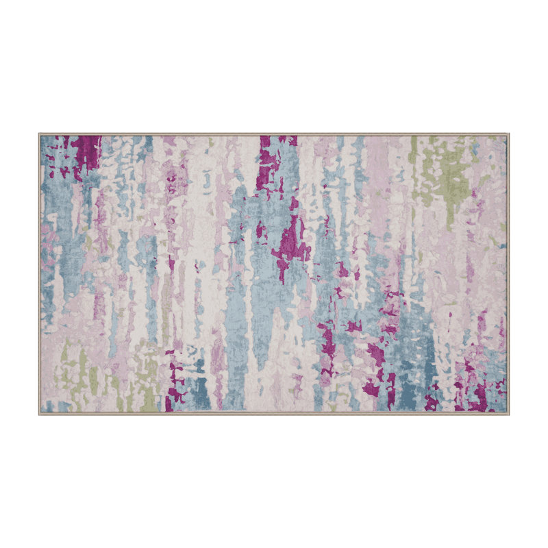 Machine Washable Beige Area Rug, Rectangle 3' x 5'