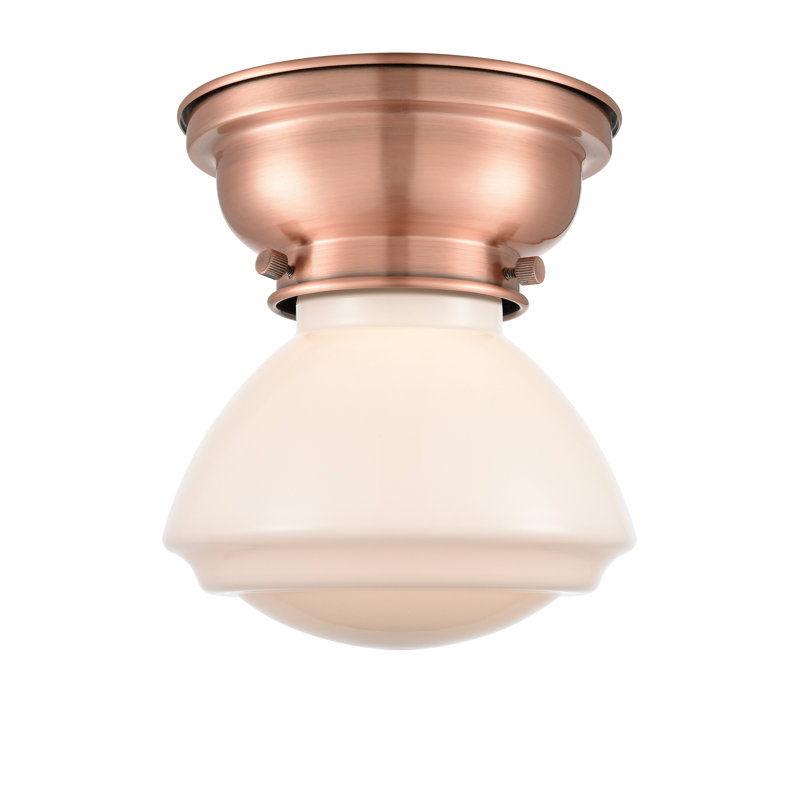 Plafonnier encastré 1 lumière 3,75 po Chesterville, Cuivre antique, Ampoule non incluse, Blanc mat