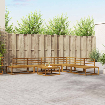  Outdoor Sofa Set 7 Piece Natural Solid Acacia Wood