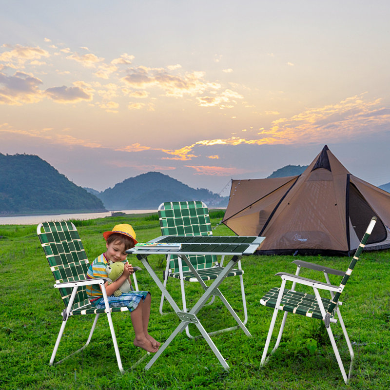 Chaise de plage pliante en métal, Vert foncé