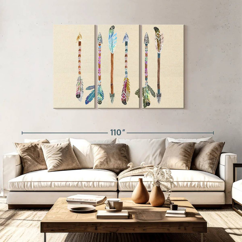 Kerner Decorative Boho Feathers, 48" H x 74" W