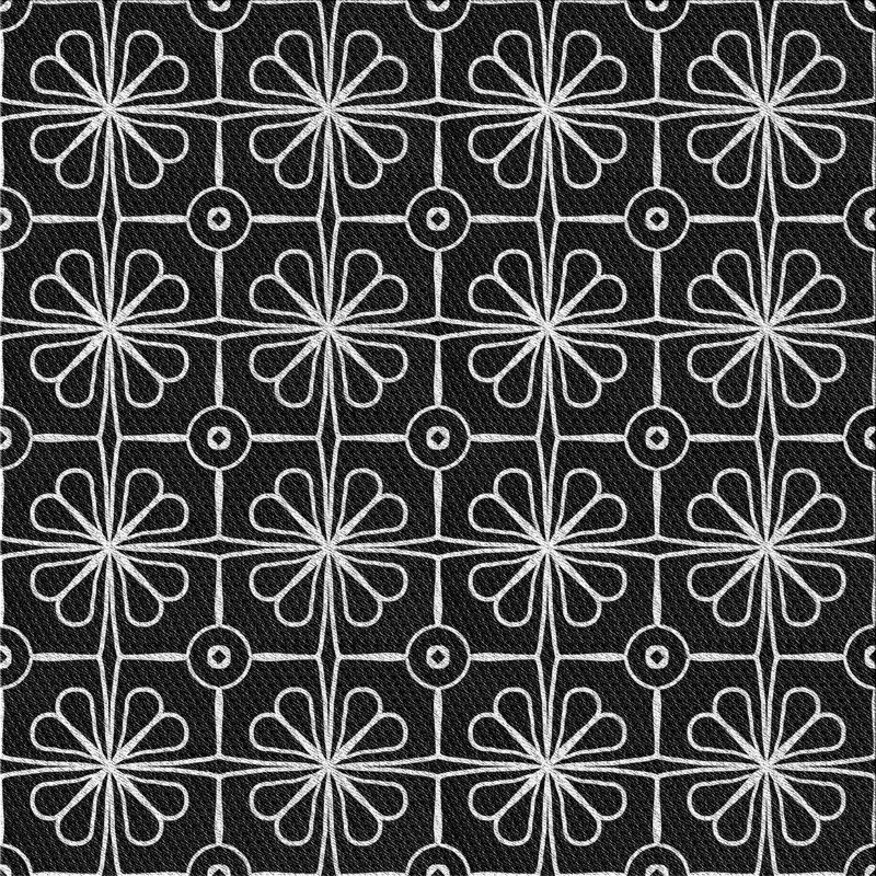 Tapis noir / blanc Farhana, Carré 4 pi