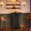 Table bistro 37,4 "H, petite table bistro avec repose-pieds