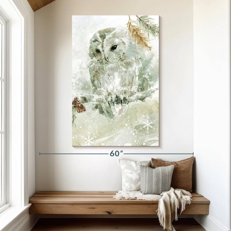 Brampt Winter Lodge Owl, 51" H x 34" W