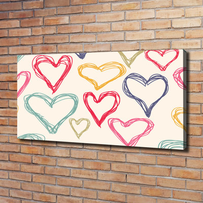 Colorful Hearts - Wrapped Canvas Print