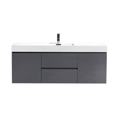 Base de meuble-lavabo double 60 po mural seulement