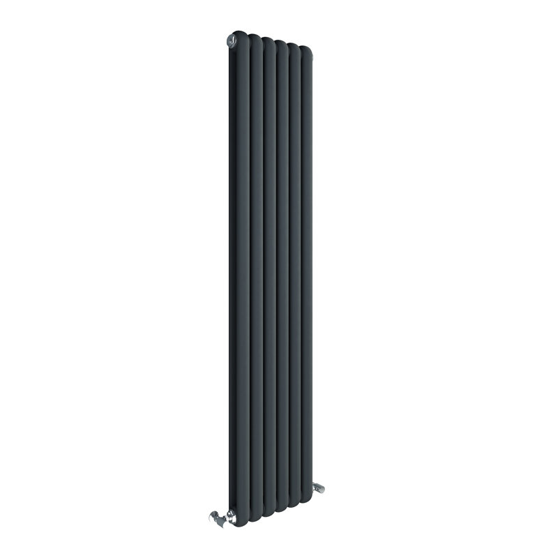 Purcell Vertical Double Panel Radiator, Anthracite, 180cm H x 38cm W x 10cm D