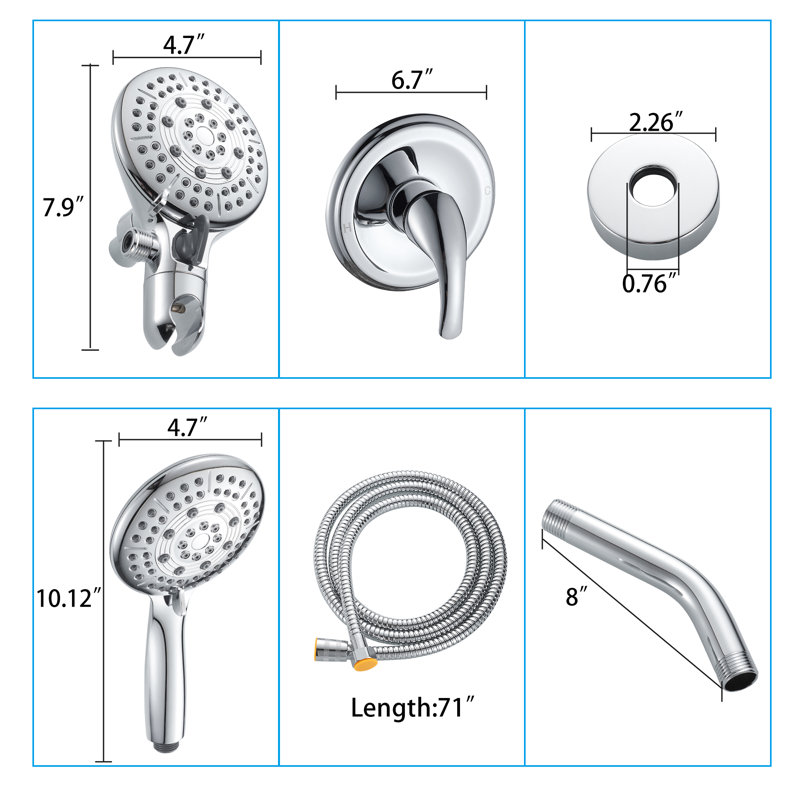Système de douche complet avec valve brute, Police Police