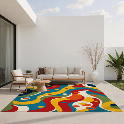 Jazzy Wiggle Indoor And Outdoor Area Rug