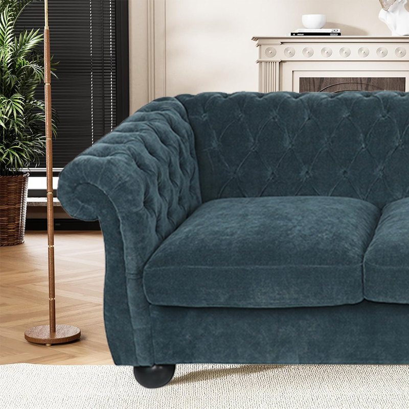 Canapé Chesterfield Demerius, Bleu