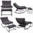 Ergonomic Removable Upholstered Rocking Chair With Upholstered Footstool, Outdoor Lounge Rocking Chair For Patio, Garden Set Of 2-225103436