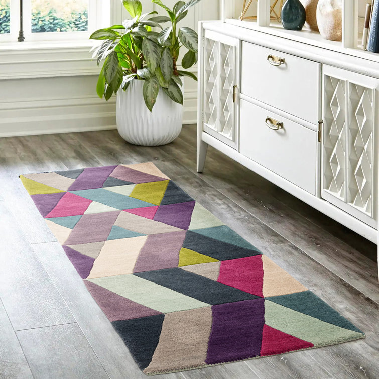 Abrar Geometric Wool Hand Woven Area Rug