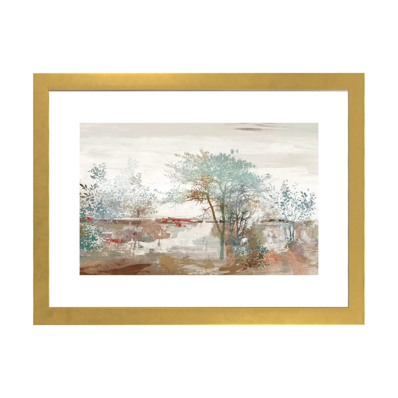 «Autumn Silence» par Allison Pearce - reproduction d'art, H 24 po x l 32 po x P 1 po, Papier encadré doré