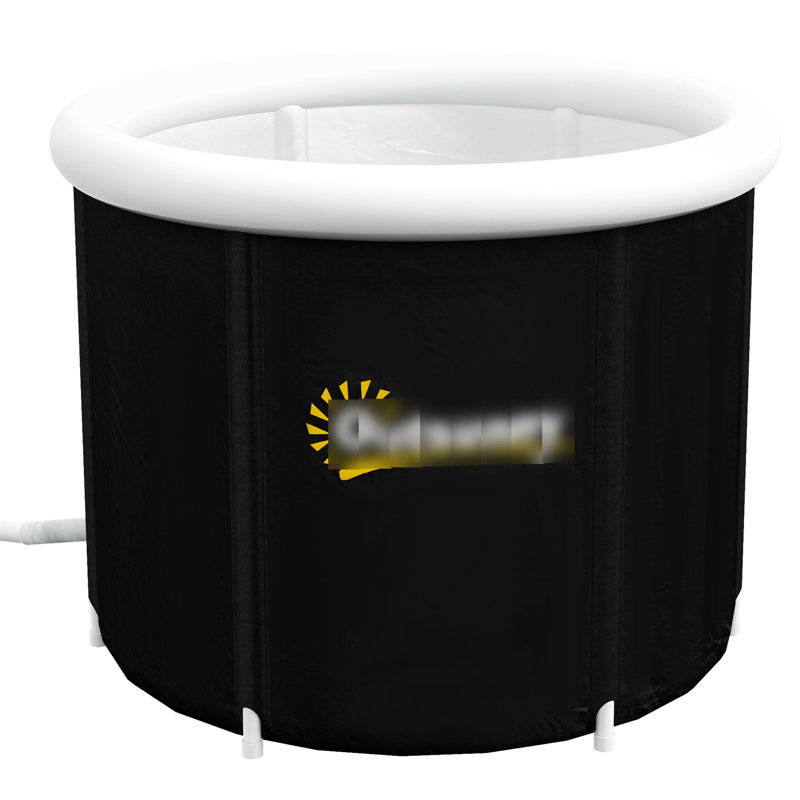 79 Gallon Athletes' Recovery Cold Tub, Portable With Cover And Carry Bag, Black Outdoor Ice Bath,