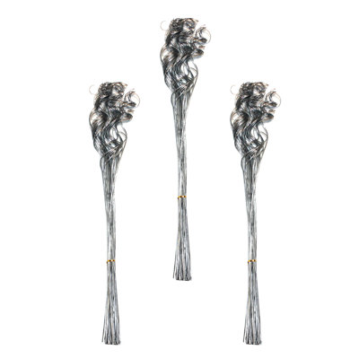 Ting bouclé 27 po, argent scintillant, ensemble de 3 grappes