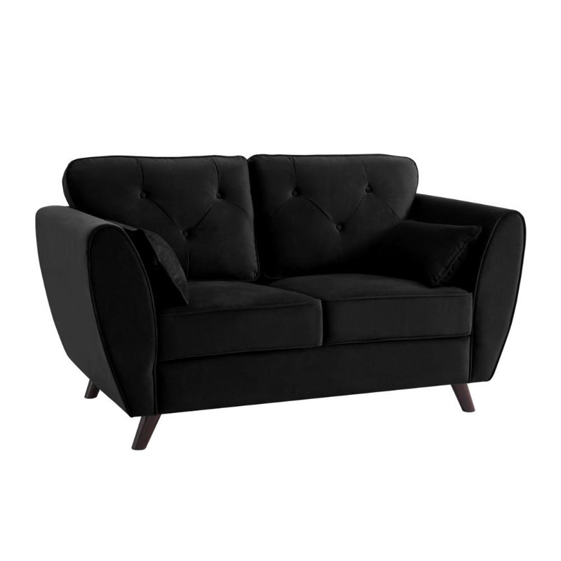 Wangara 2 Seater Sofa, Black Velvet