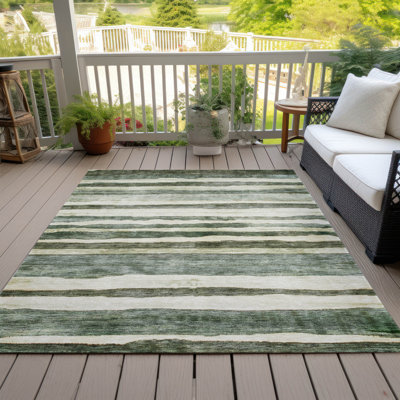 Machine Washable Indoor/Outdoor Cicel ACN1191 Sage Rug