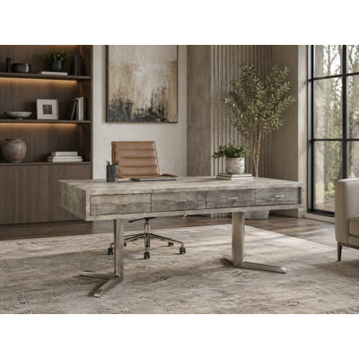 Marco 75" Washed Grey Executive Desk