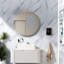 Meuble-lavabo blanc compact avec lavabo et rangement en céramique